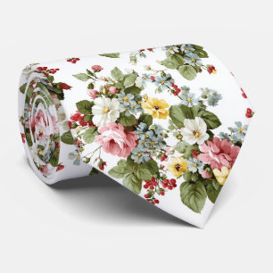Cravate Motif de bouquet floral de cottage vintage