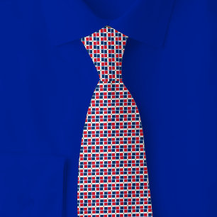 Cravate Motif de brique du drapeau de la République domini