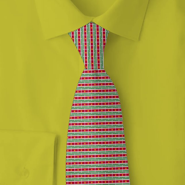 Cravate Motif de brique du drapeau du Suriname (Créateur téléchargé)
