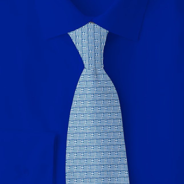 Cravate Motif de brique du drapeau grec (Créateur téléchargé)