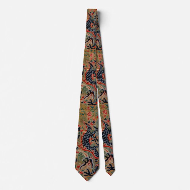 Cravate Motif de broderie en soie de dragon chinois antiqu (Devant)