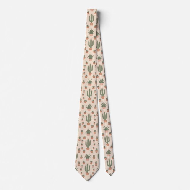 Cravate Motif de cactus bohème (Devant)