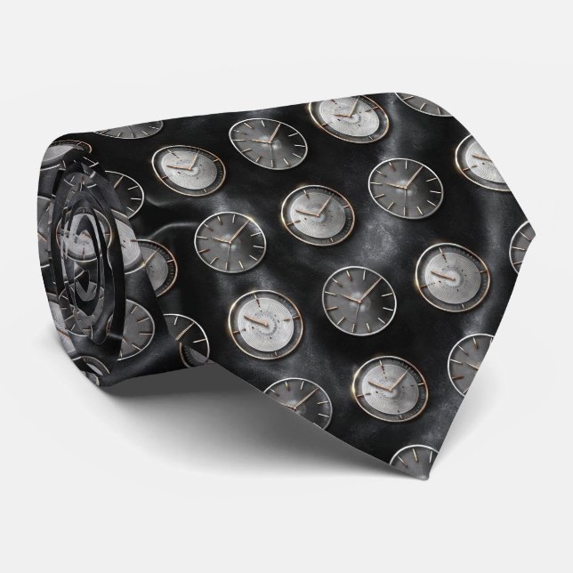 Cravate Motif de cadran de montre de luxe (Roulé)