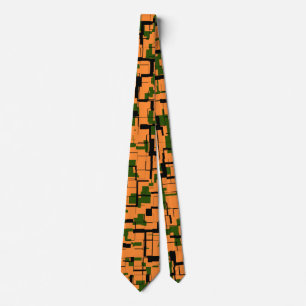 Cravate Motif de caméra numérique noir orange vert