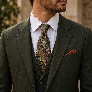 Cravate Motif de camouflage abstrait ton terre