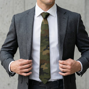 Cravate Motif de camouflage classique de la forêt militair