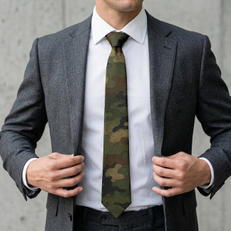 Cravate Motif de camouflage classique de la forêt militair