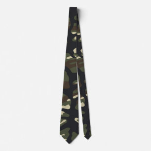 Cravate Motif de camouflage classique des bois