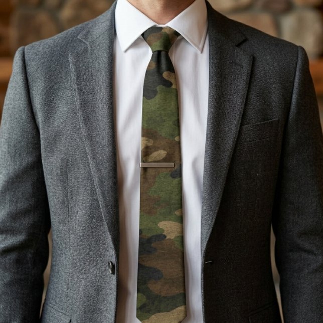 Cravate Motif de camouflage en bois Forest Recon (Créateur téléchargé)
