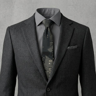Cravate Motif de camouflage militaire en environnements ur