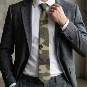 Cravate Motif de camouflage militaire rétro
