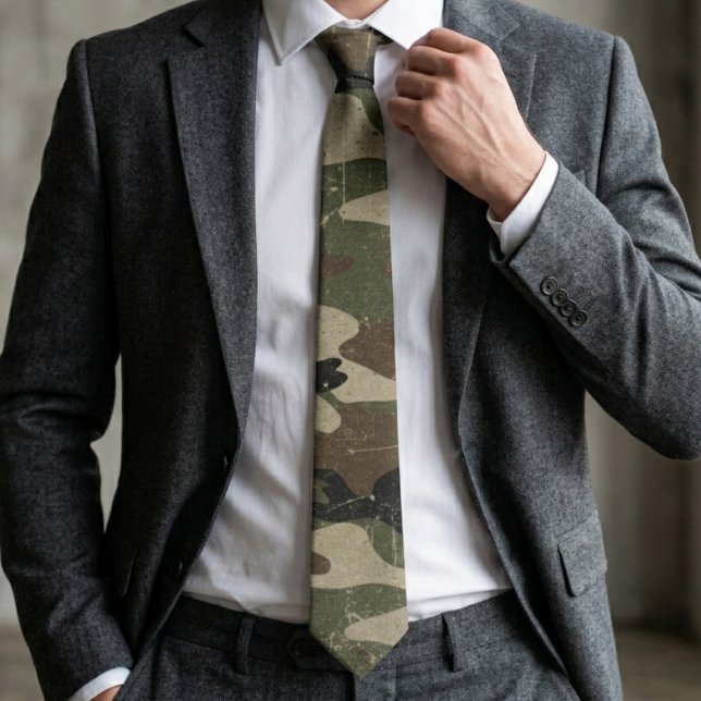 Cravate Motif de camouflage militaire rétro (Créateur téléchargé)