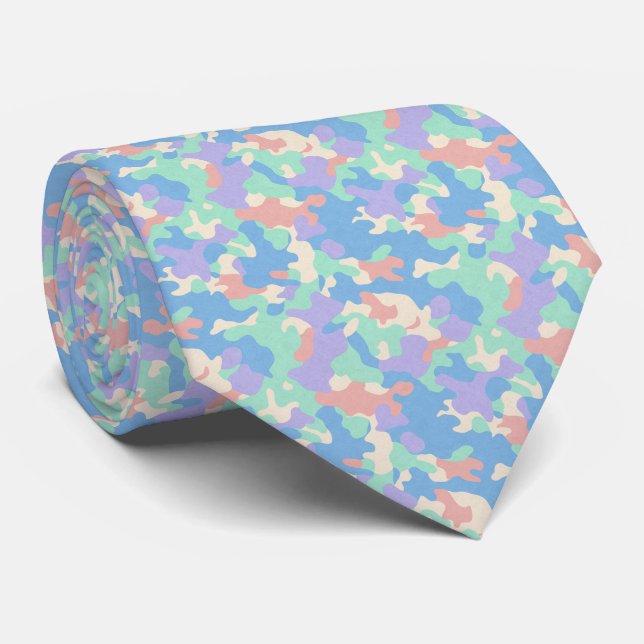 Cravate Motif de camouflage pastel (Roulé)