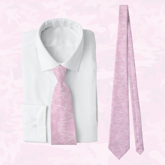 Cravate Motif de camouflage rose pastel chic (Créateur téléchargé)