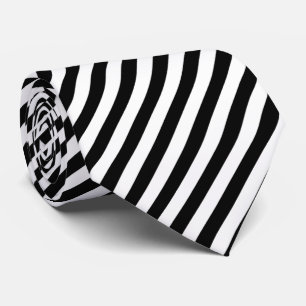 Cravate Motif de carrelage cool rayé noir blanc