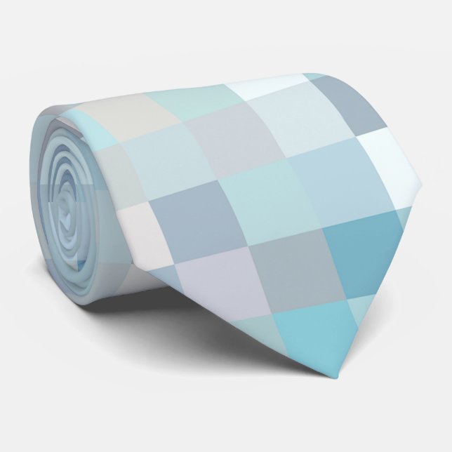 Cravate Motif de carrés aux couleurs pastel (Roulé)