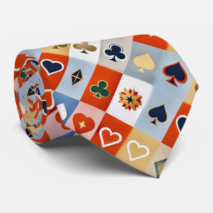 Cravate Motif de cartes de jeu artistique coloré