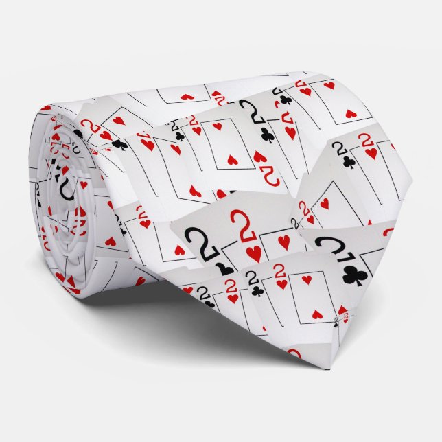 Cravate Motif de cartes de poker numéro deux, (Roulé)