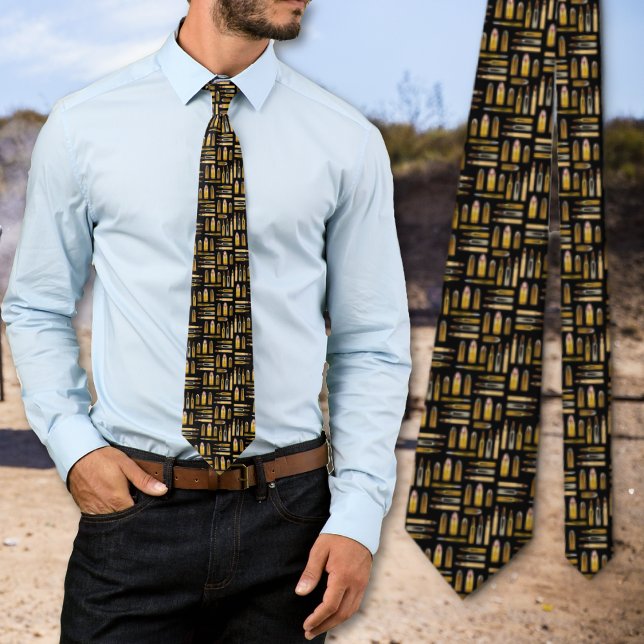 Cravate Motif de cartouches de munitions en noir (Créateur téléchargé)