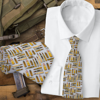 Cravate Motif de cartouches de munitions en noir