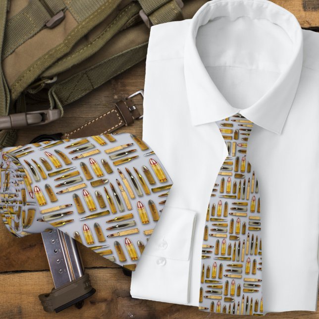 Cravate Motif de cartouches de munitions en noir (Créateur téléchargé)