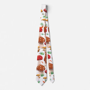 Cravate Motif de champignons mignons