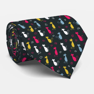 Cravate Motif de chat mignon multicolore