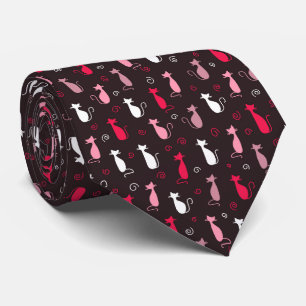 Cravate Motif de chat mignon rose