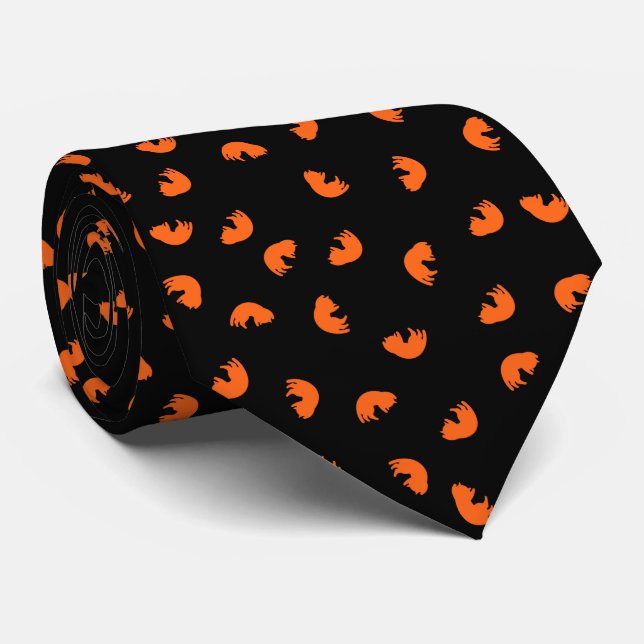 Cravate Motif de chat orange (Roulé)