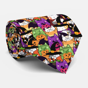 Cravate Motif de chats Halloween Kawaii