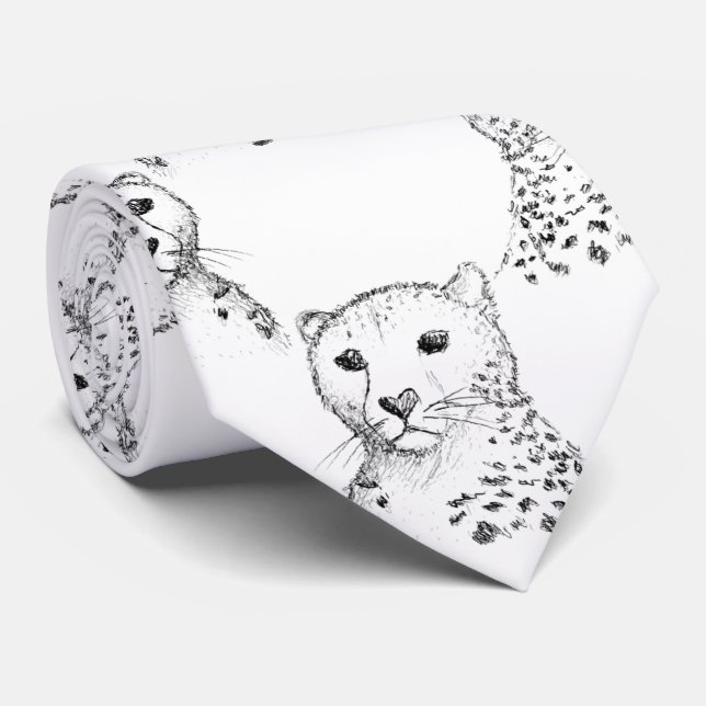 Cravate Motif de Cheetah. (Roulé)