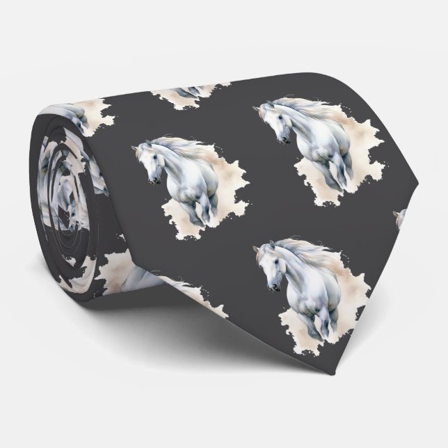 Cravate Motif de cheval en carrelage cool (Roulé)