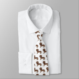 Cravate Motif de chien de dessin animé à poil court au cho