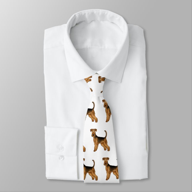 Cravate Motif de chien Terrier Airedale Mignon Bingley Ter (Attaché)