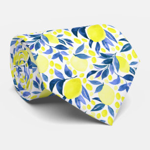 Cravate Motif de citron agrumes méditerranéen