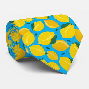 Cravate Motif de citron agrumes méditerranéen