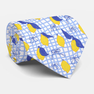 Cravate Motif de citron agrumes méditerranéen