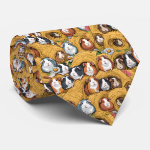 Cravate Motif de cobaye pour les amoureux des animaux