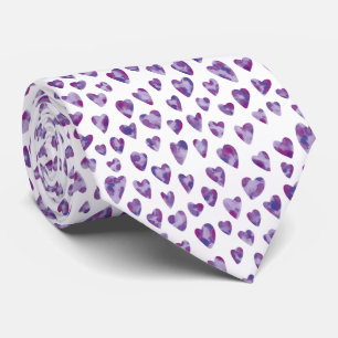 Cravate Motif de cœur d'amour à l'aquarelle mignon