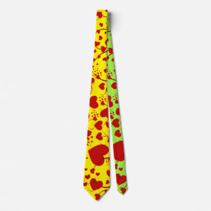 Cravate Motif de cœur drôle V + votre couleur de fond & te