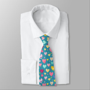 Cravate Motif de coeur mignon coloré