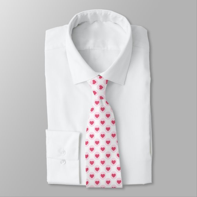 Cravate Motif de coeur rose pour hommes (Attaché)