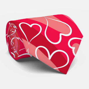 Cravate Motif de coeur rose rouge