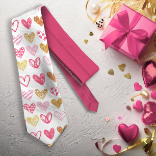 Cravate Motif de coeur tiré à la main ID470