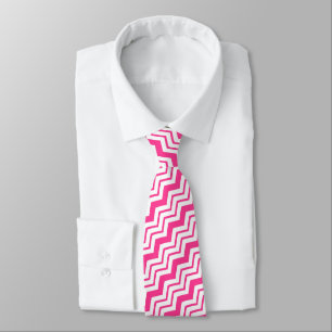 Cravate Motif de conception de zigzag chevron blanc rose 