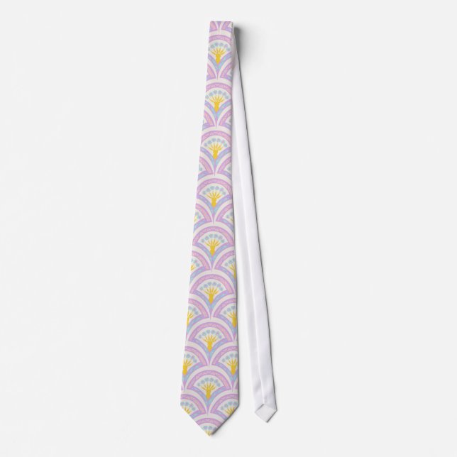 Cravate Motif de coquille de couleur pastel (Devant)