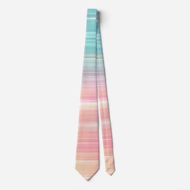 Cravate Motif de couleur dégradé rayé pastel tendance (Devant)