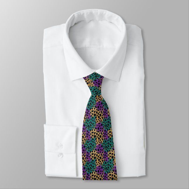 Cravate Motif de couleur Mardi Gras  (Attaché)