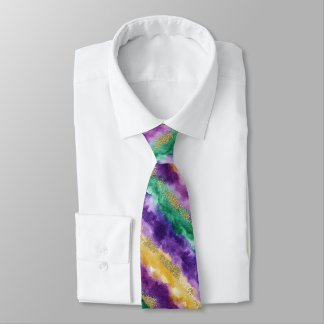 Cravate Motif de couleur Mardi Gras  (Attaché)