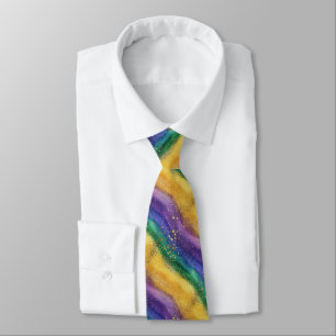 Cravate Motif de couleur Mardi Gras 